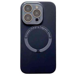 For iPhone 12 Pro Max Small Window Acrylic Glass Lens MagSafe Silicone Phone Case(Black)
