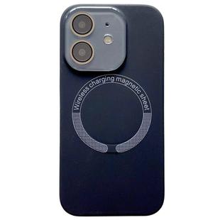 For iPhone 11 Small Window Acrylic Glass Lens MagSafe Silicone Phone Case(Black)