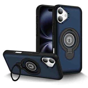 For iPhone 16 Ring Holder Magnetic Phone Case(Blue)