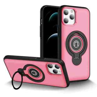 For iPhone 12 Pro Max Ring Holder Magnetic Phone Case(Bright Pink)