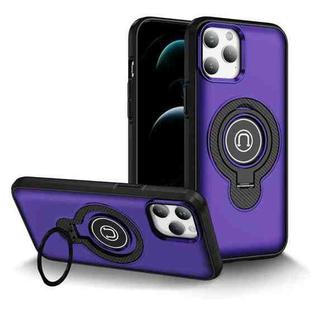 For iPhone 12 Pro Max Ring Holder Magnetic Phone Case(Purple)
