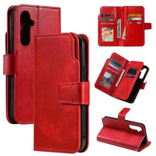 For Samsung Galaxy S25+ 5G Tri-Fold 9-Card Wallets Leather Phone Case(Red)