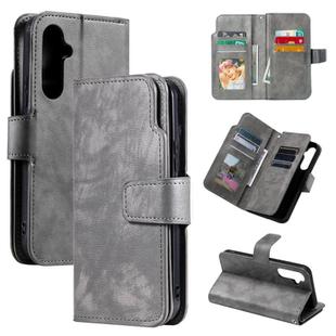For Samsung Galaxy S25+ 5G Tri-Fold 9-Card Wallets Leather Phone Case(Grey)