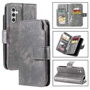 For Samsung Galaxy S24 FE 5G Tri-Fold 9-Card Wallets Leather Phone Case(Grey)