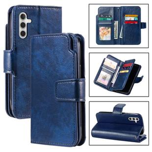 For Samsung Galaxy S24 FE 5G Tri-Fold 9-Card Wallets Leather Phone Case(Blue)