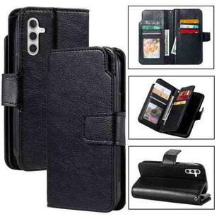 For Samsung Galaxy S24 FE 5G Tri-Fold 9-Card Wallets Leather Phone Case(Black)