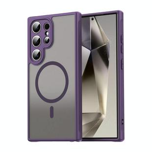 For Samsung Galaxy S25 Ultra 5G Fan Dun Series TPU Hybrid PC Frosted Magsafe Phone Case(Purple)