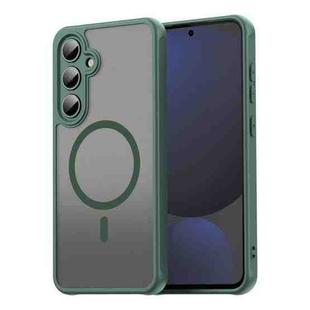 For Samsung Galaxy S24 FE 5G Fan Dun Series TPU Hybrid PC Frosted Magsafe Phone Case(Green)