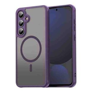 For Samsung Galaxy S24 FE 5G Fan Dun Series TPU Hybrid PC Frosted Magsafe Phone Case(Purple)