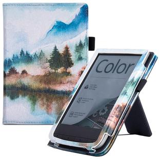 For Pocketbook PB616 Hand Rest Holder Painting Leather Smart Tablet Case(Landscape Painting)