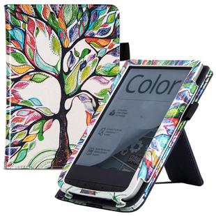 For Pocketbook PB616 Hand Rest Holder Painting Leather Smart Tablet Case(Lucky Tree)