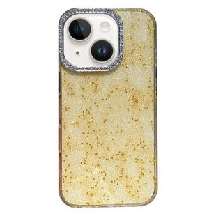 For iPhone 15 Plus Diamond Frame Glitter PC Hybrid TPU Phone Case(Yellow)