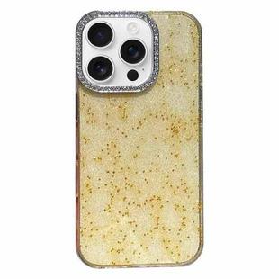 For iPhone 12 Pro Diamond Frame Glitter PC Hybrid TPU Phone Case(Yellow)