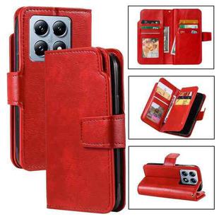 For Xiaomi 14T Tri-Fold 9-Card Wallets Leather Phone Case(Red)