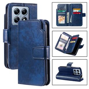 For Xiaomi 14T Tri-Fold 9-Card Wallets Leather Phone Case(Blue)