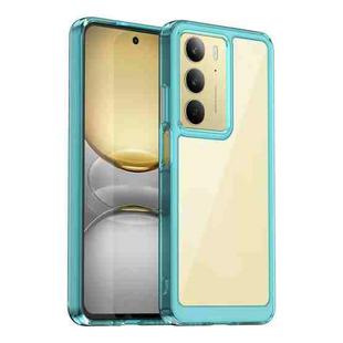 For Realme 14x India Colorful Series Acrylic Hybrid TPU Phone Case(Transparent Blue)