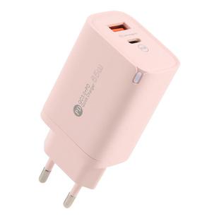 AR-PD12 65W QC3.0 USB and USB-C / Type-C PD Quick Charger, EU Plug(Pink)