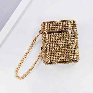 For AirPods 2 / 1 Cylindrical Diamond Bluetooth Earphone Protective Case(Gold)