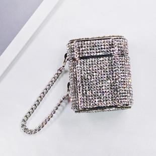 For AirPods 2 / 1 Cylindrical Diamond Bluetooth Earphone Protective Case(Silver)