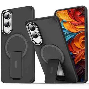For Samsung Galaxy S25 Edge 5G Acrylic Hybrid TPU MagSafe Holder Phone Case(Black)