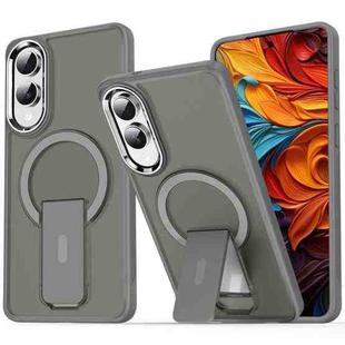 For Samsung Galaxy S25 Edge 5G Acrylic Hybrid TPU MagSafe Holder Phone Case(Titanium Grey)