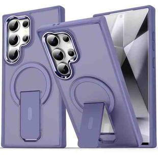 For Samsung Galaxy S25 Ultra 5G Acrylic Hybrid TPU MagSafe Holder Phone Case(Dark Night Purple)