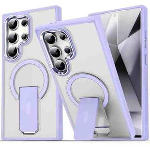 For Samsung Galaxy S25 Ultra 5G Acrylic Hybrid TPU MagSafe Holder Phone Case(Lavender Purple)