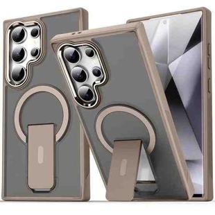 For Samsung Galaxy S25 Ultra 5G Acrylic Hybrid TPU MagSafe Holder Phone Case(Gold)