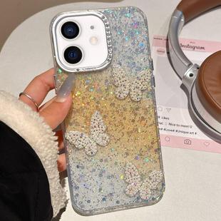 For iPhone 11 Butterflies Starry Sky Gradient IMD Phone Case(Yellow)