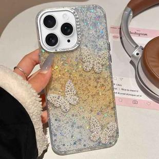 For iPhone 11 Pro Max Butterflies Starry Sky Gradient IMD Phone Case(Yellow)