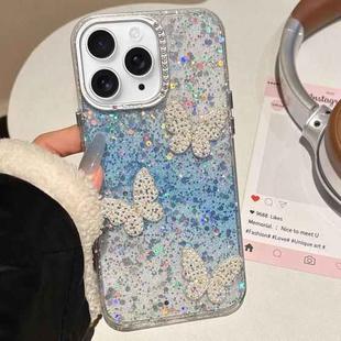 For iPhone 11 Pro Max Butterflies Starry Sky Gradient IMD Phone Case(Blue)