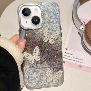For iPhone 14 Butterflies Starry Sky Gradient IMD Phone Case(Black)
