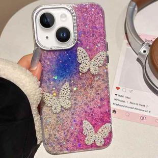 For iPhone 14 Plus Butterflies Starry Sky Gradient IMD Phone Case(Colorful)