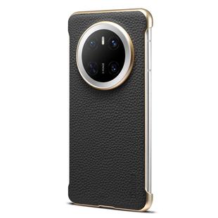 For Huawei Mate 70 Denior A20 Genuine Leather Litchi Texture MagSafe Frameless Phone Case(Black)