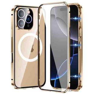 For iPhone 16 Pro 360 Full Body Magnetic Frosted MagSafe Phone Case(Desert Gold)