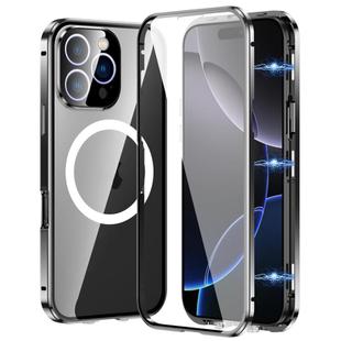 For iPhone 16 Pro 360 Full Body Magnetic Frosted MagSafe Phone Case(Black)