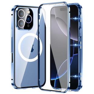 For iPhone 16 Pro 360 Full Body Magnetic Frosted MagSafe Phone Case(Sierra Blue)