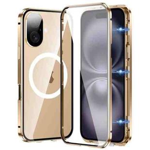 For iPhone 16 360 Full Body Magnetic Frosted MagSafe Phone Case(Desert Gold)
