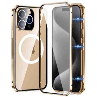 For iPhone 15 Pro Max 360 Full Body Magnetic Frosted MagSafe Phone Case(Desert Gold)