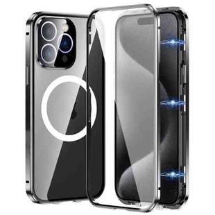 For iPhone 15 Pro 360 Full Body Magnetic Frosted MagSafe Phone Case(Black)