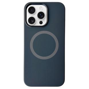 For iPhone 13 Pro Max Metal Frame Liquid Silicone MagSafe Phone Case(Graphite Black)