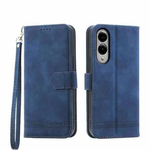 For Samsung Galaxy S25 Edge 5G Dierfeng Dream Line TPU Hybrid PU Leather Phone Case(Blue)