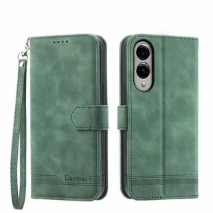 For Samsung Galaxy S25 Edge 5G Dierfeng Dream Line TPU Hybrid PU Leather Phone Case(Green)