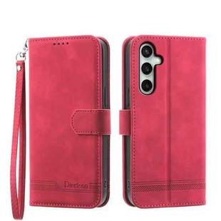 For Samsung Galaxy S25 FE 5G Dierfeng Dream Line TPU Hybrid PU Leather Phone Case(Red)