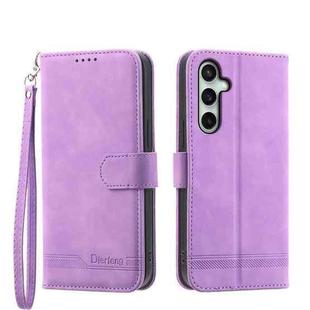 For Samsung Galaxy S25 FE 5G Dierfeng Dream Line TPU Hybrid PU Leather Phone Case(Purple)