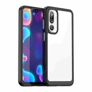 For Samsung Galaxy M36 5G Colorful Series Acrylic Hybrid TPU Phone Case(Black)