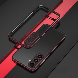 For Samsung Galaxy S25+ 5G Aurora Series Lens Protector + Metal Frame Phone Case(Black Red)