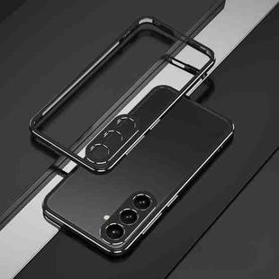 For Samsung Galaxy S25+ 5G Aurora Series Lens Protector + Metal Frame Phone Case(Black Silver)