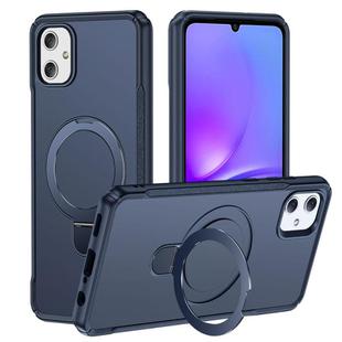 For Samsung Galaxy A05 Skin Feel Magnetic Holder MagSafe Phone Case(Royal Blue)