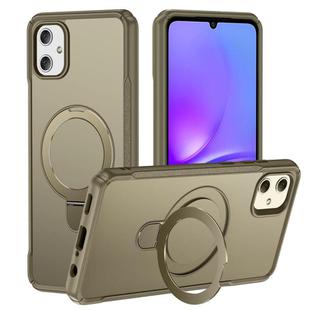 For Samsung Galaxy A05 Skin Feel Magnetic Holder MagSafe Phone Case(Khaki)